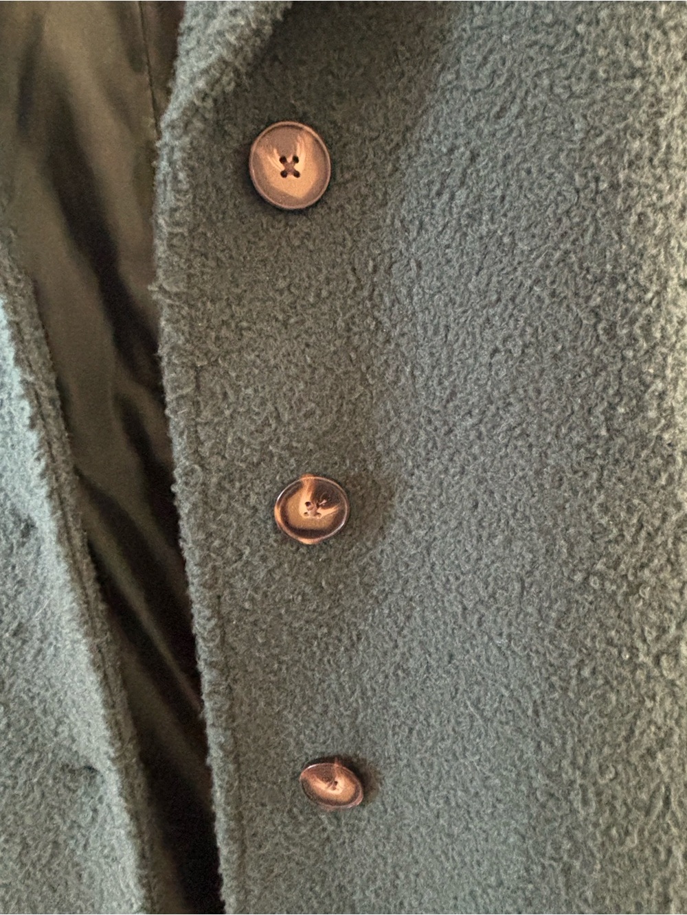 Long Bouclé Coat with Three-Button Closure - Picture 5 of 6